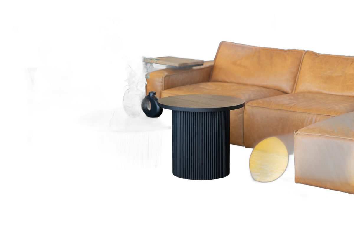 Rawlins Modern Mid Century Black Ash Round Coffee Table