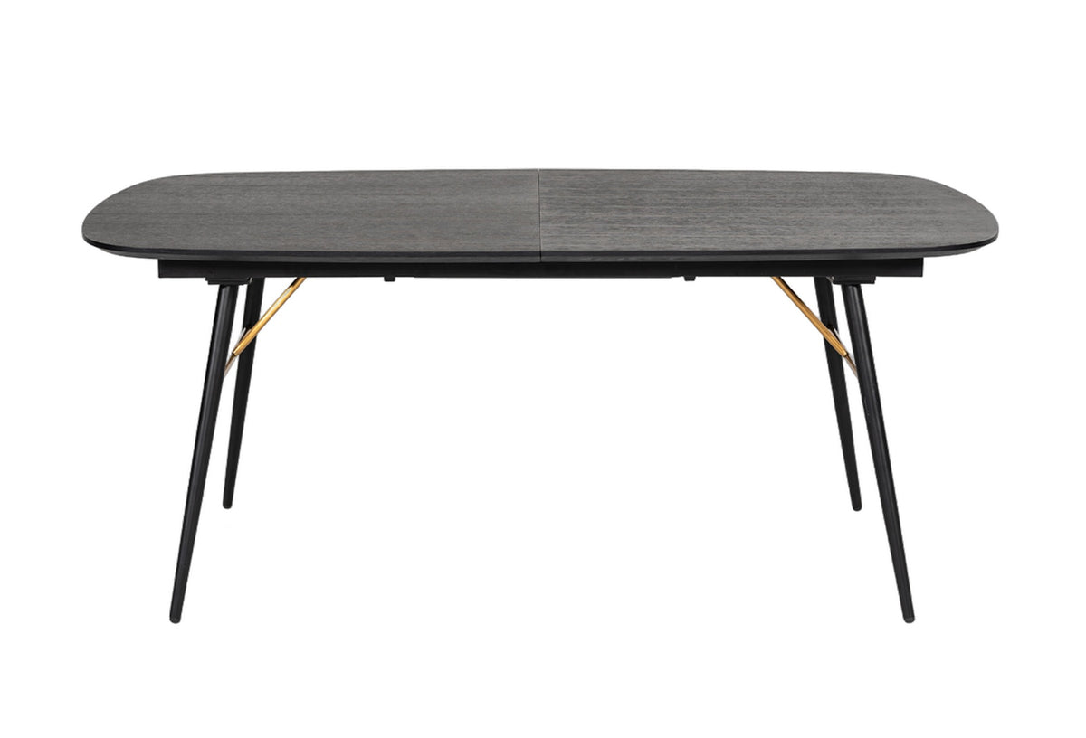 Billy Modern Black Oak & Gold Extendable Dining Table