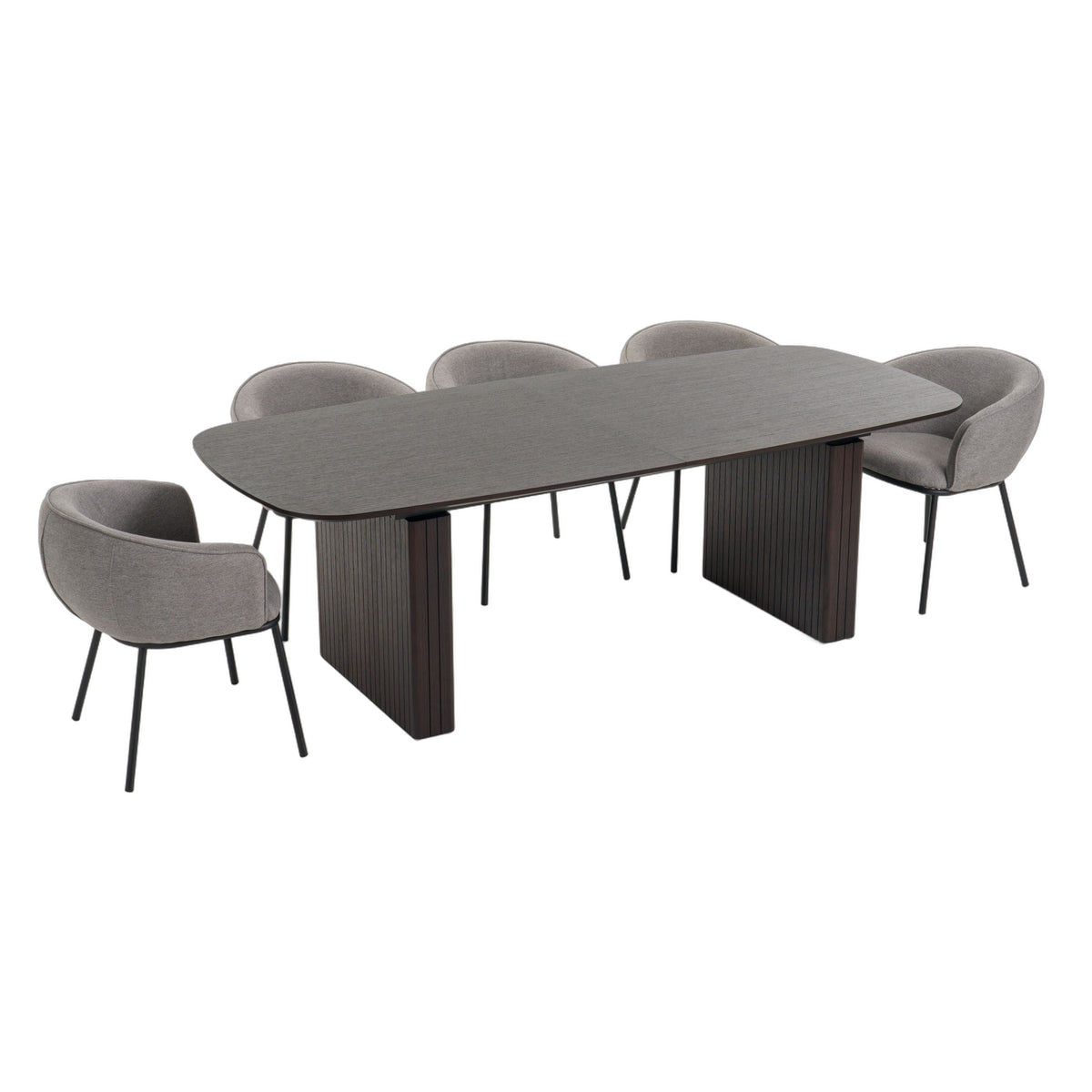 Calhoun - Modern Smoked Oak Extendable Dining Table