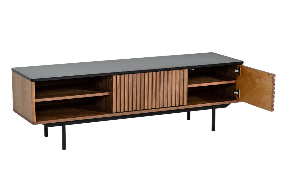 Maggie - Modern Walnut and Grey TV Stand