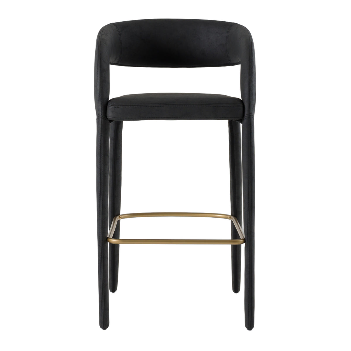 Faerron - Modern Black Leatherette Bar Chair