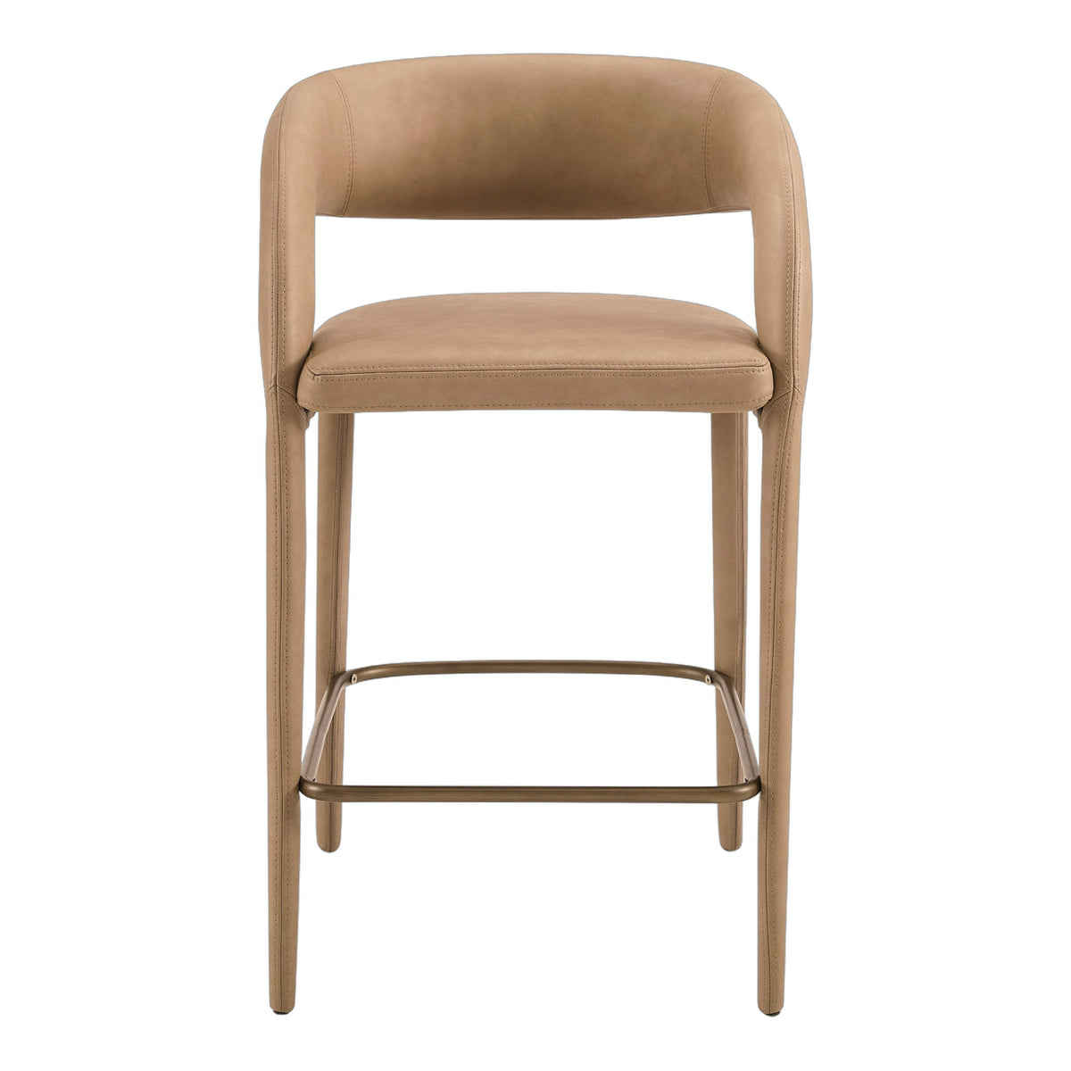 Faerron - Modern Tan Leatherette Counter Chair