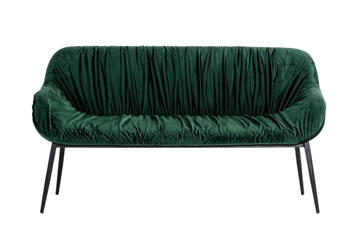 Katrina - Modern Green Fabric Bench