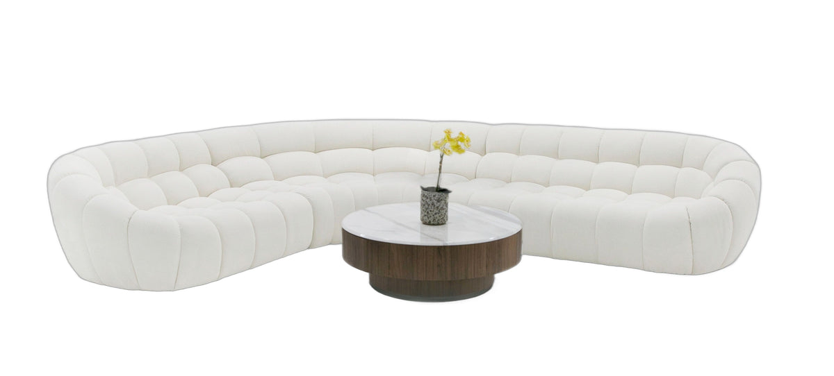 Yolonda - Off-White Fabric Sectional Sofa