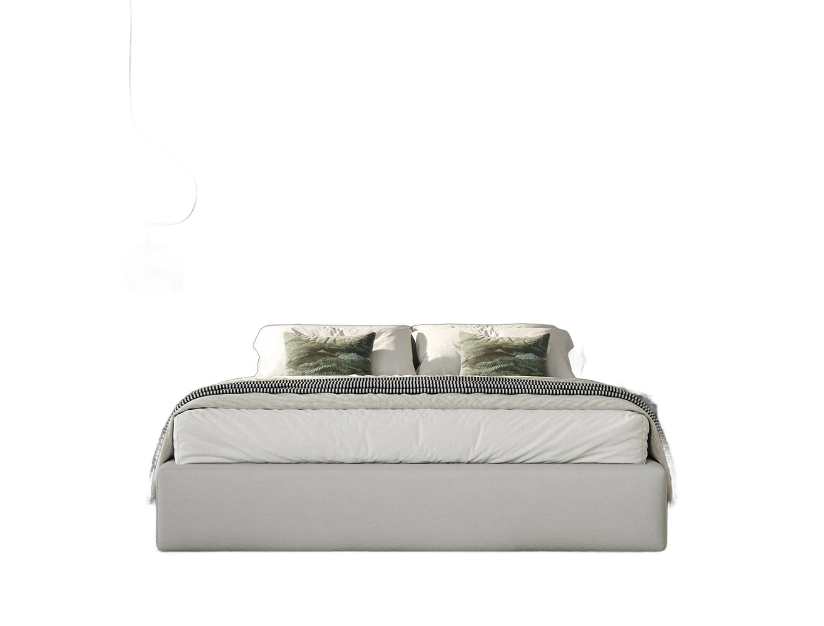 Byrne + Asus - Modern Grey Fabric + Elm Grey 4-Piece Bedroom Set
