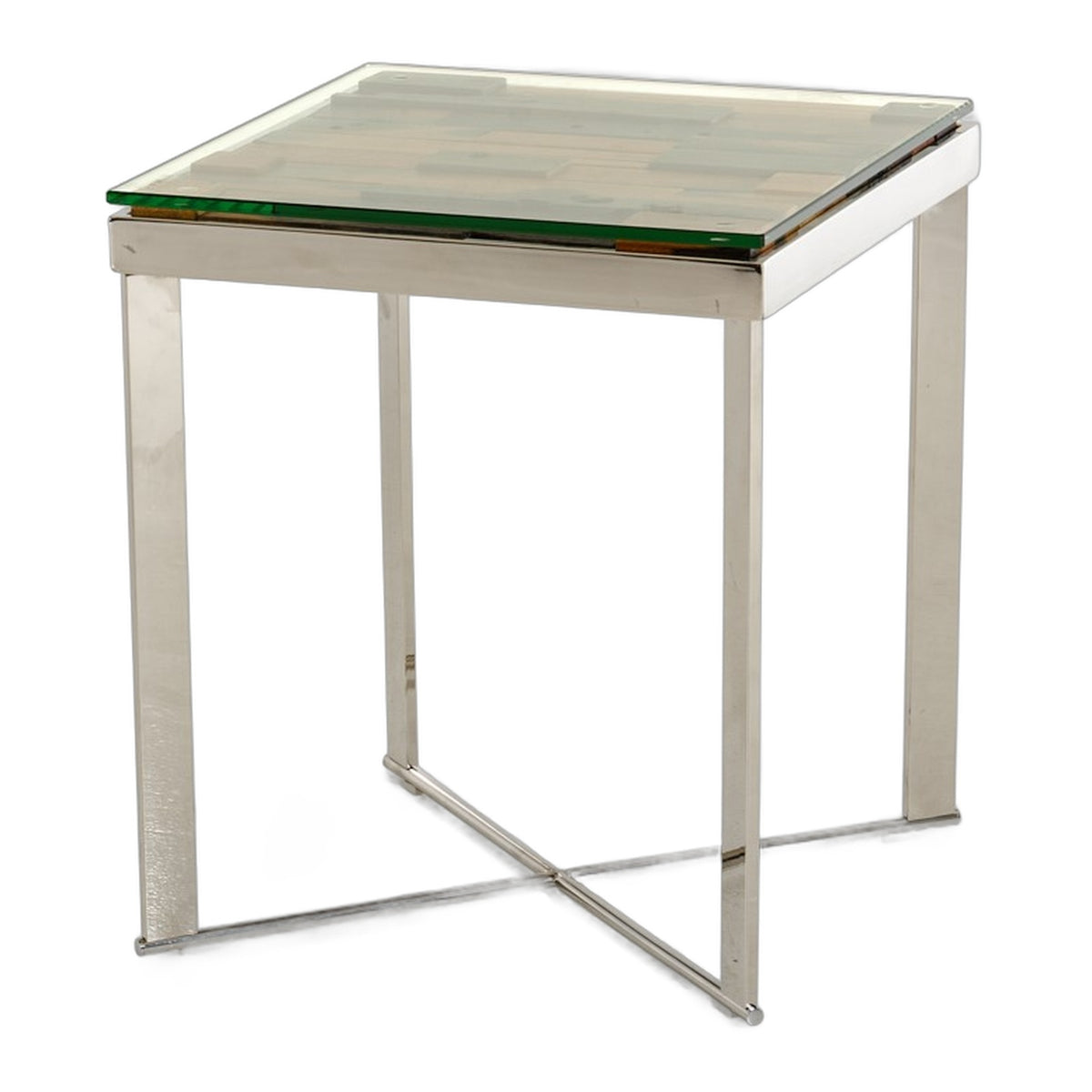 Santiago Modern Rectangular Wood Mosaic End Table