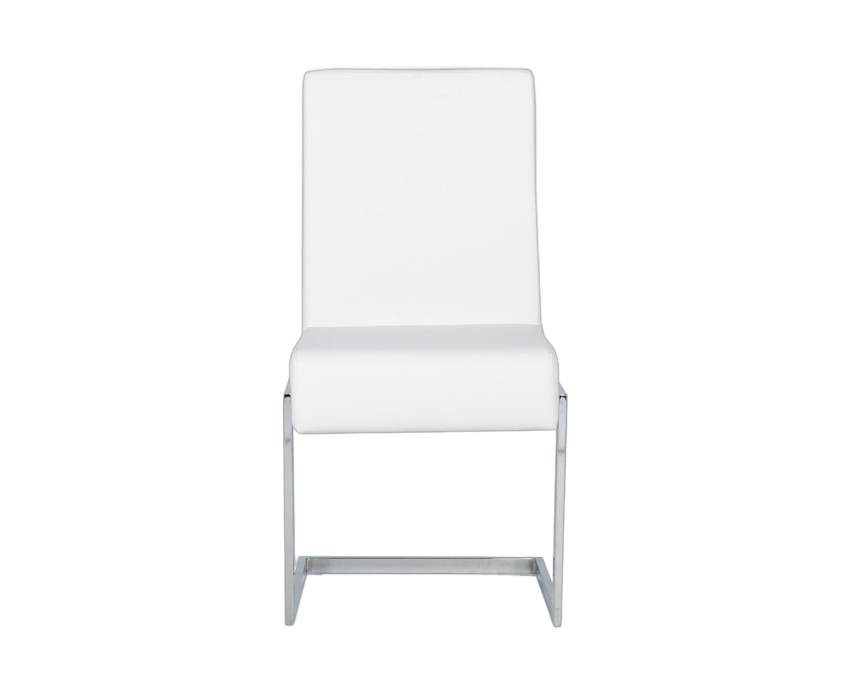 Batavia - Modern White & Stainless Steel Dining Chair (Set of 2)