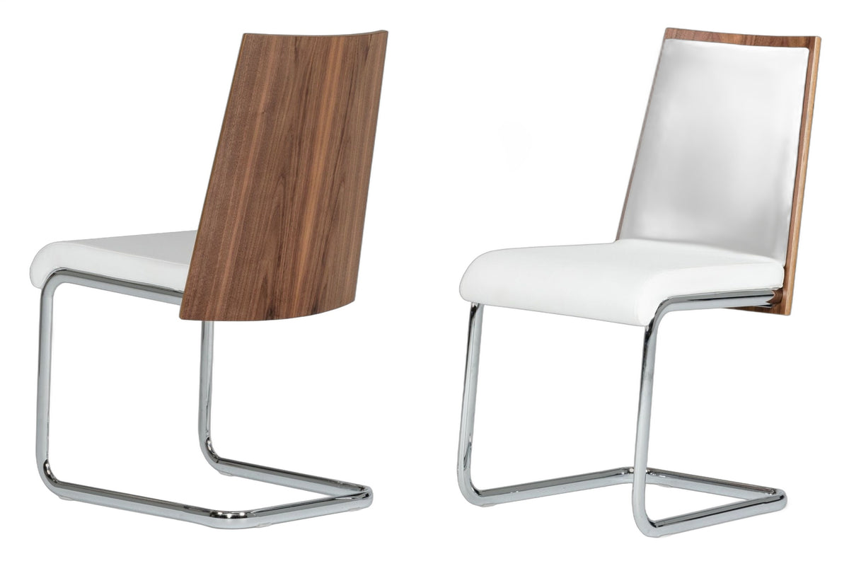 Morgan - Modern White & Walnut Dining Chair (Set of 2)