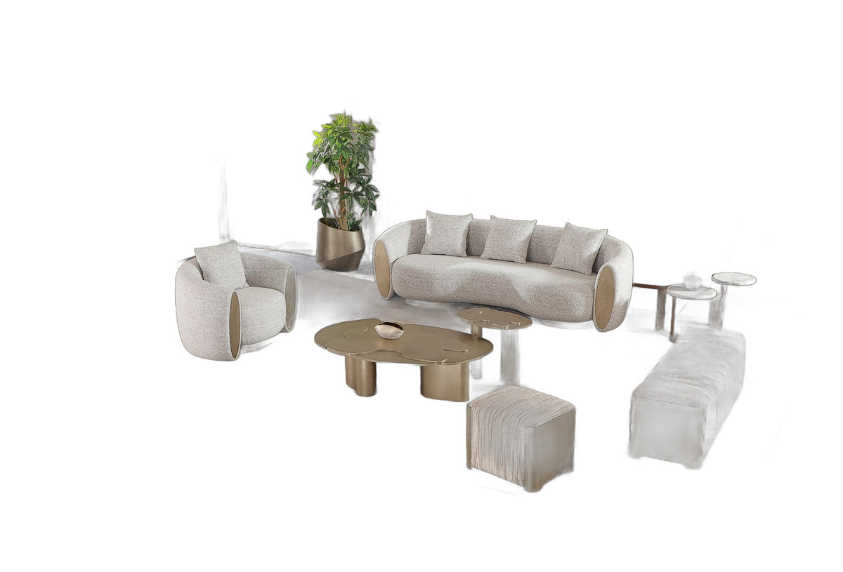 Glimpse - Modern Antique Brass Nesting Coffee Table Set