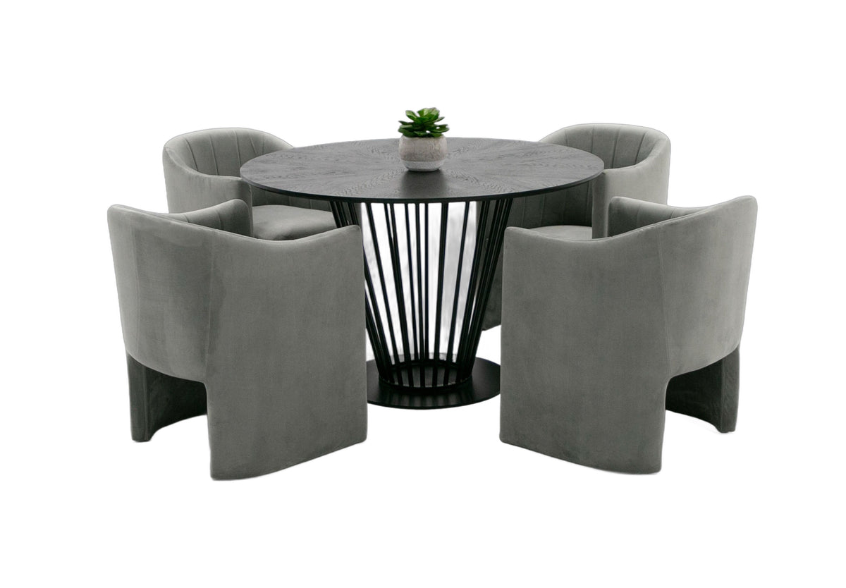Conroy - Modern Black Round Dining Table