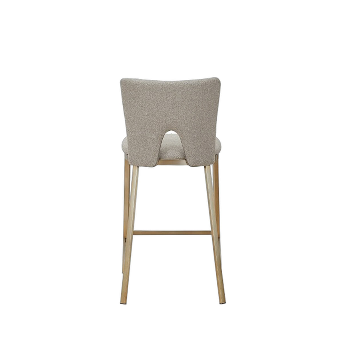 Burton - Contemporary Beige + Brass Counter Stool Set of Two