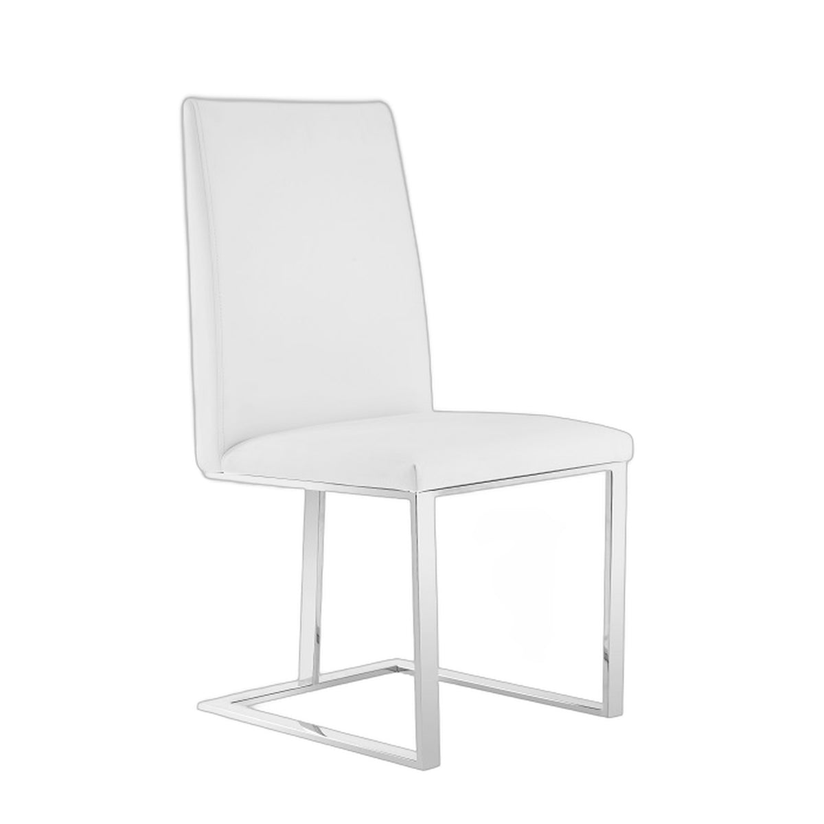 Frankie - Modern White & Brushed Stainless Steel Dining Chair