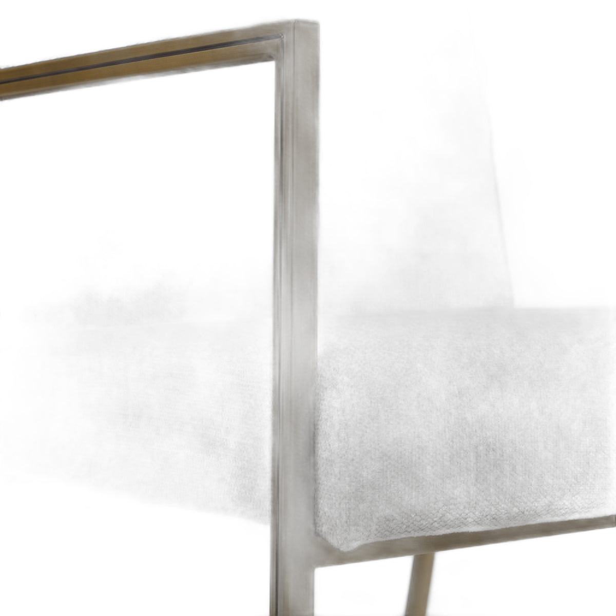 Burnham - Modern Light Grey & Brass Arm Dining Chair