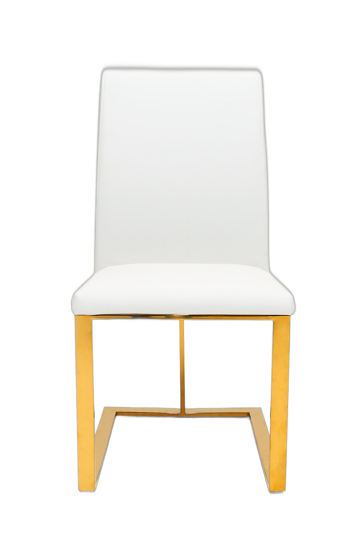 Frankie - Contemporary White & Gold Dining Chair