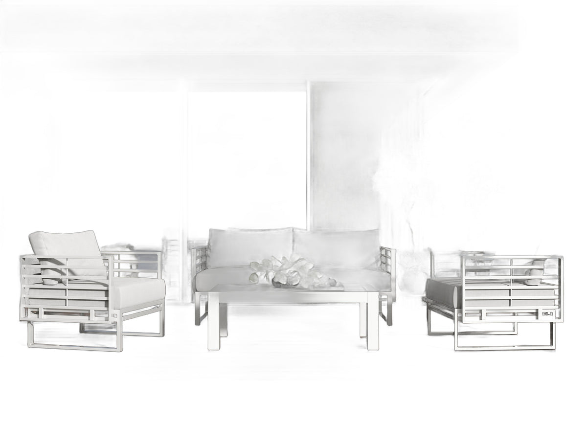 Wharf - Outdoor Light Grey and White Sofa Set