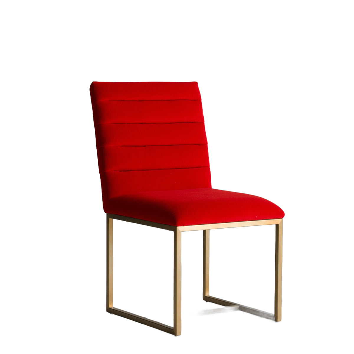Barker - Modern Bright Orange & Brush Gold Dining Chair (Set of 2)