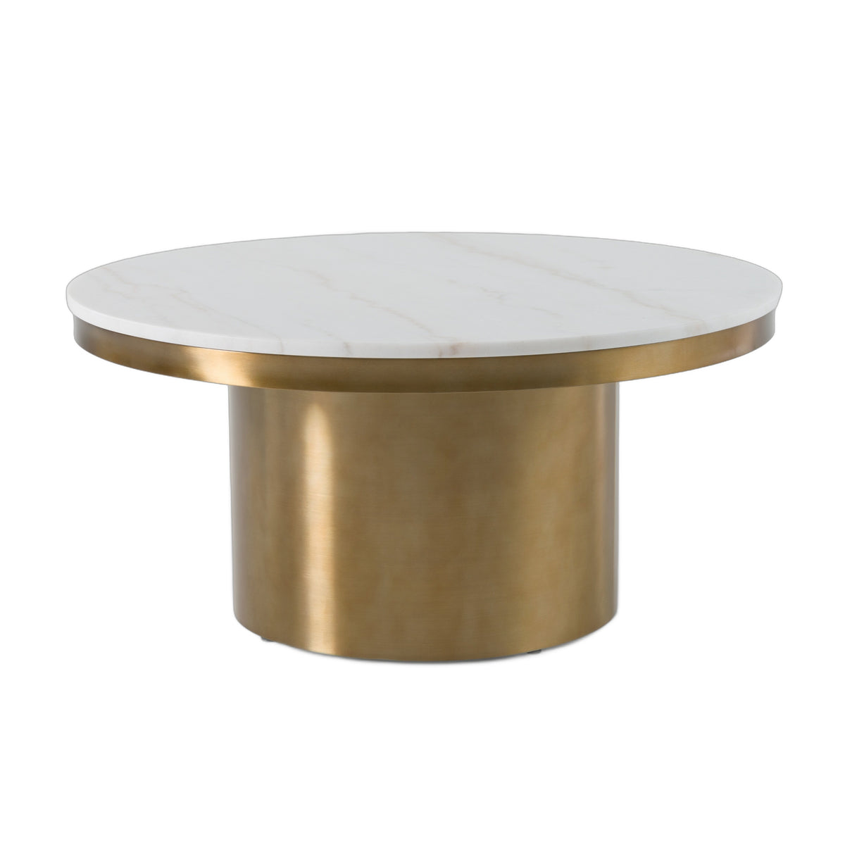 Rocky - Glam White & Gold Coffee Table - premium white background
