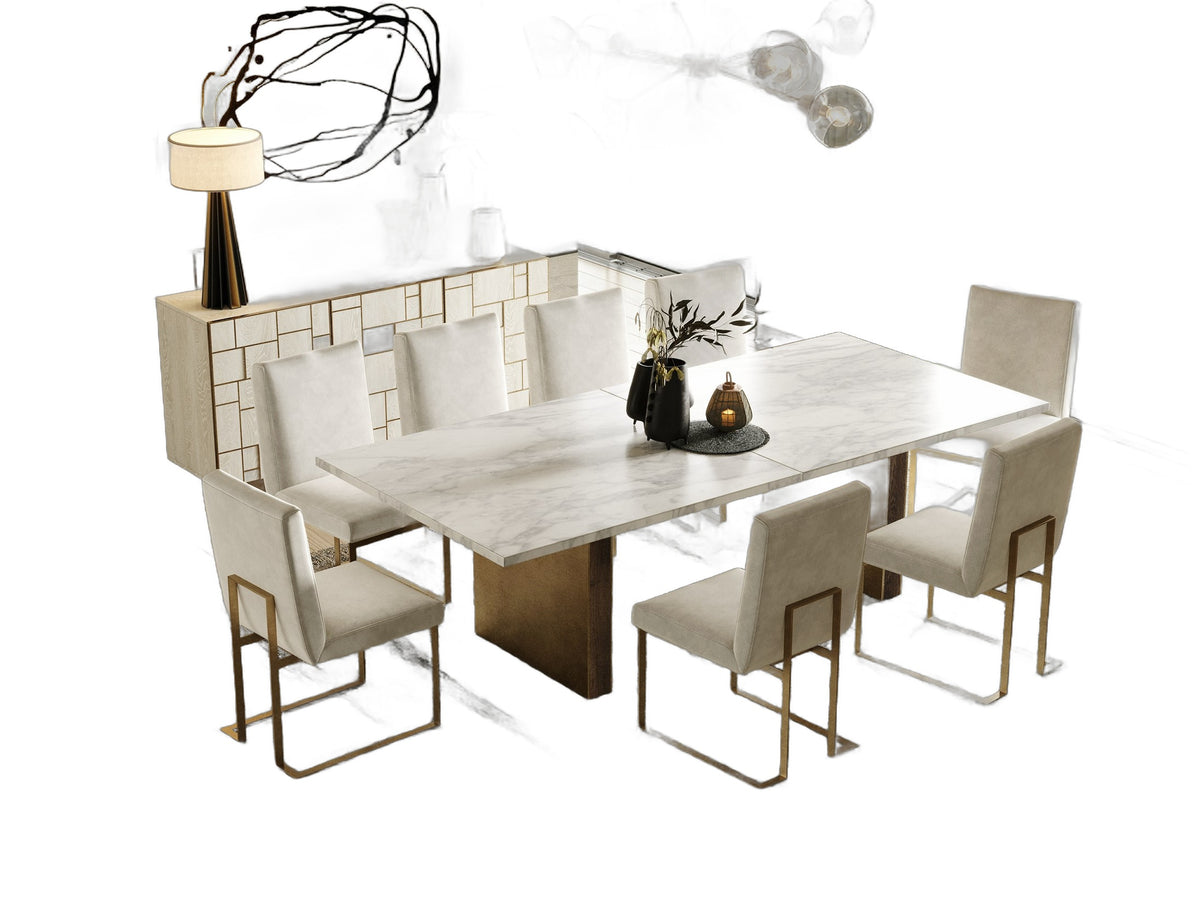 Auer - Mid-Century Modern Cream Ash + Gold Buffet