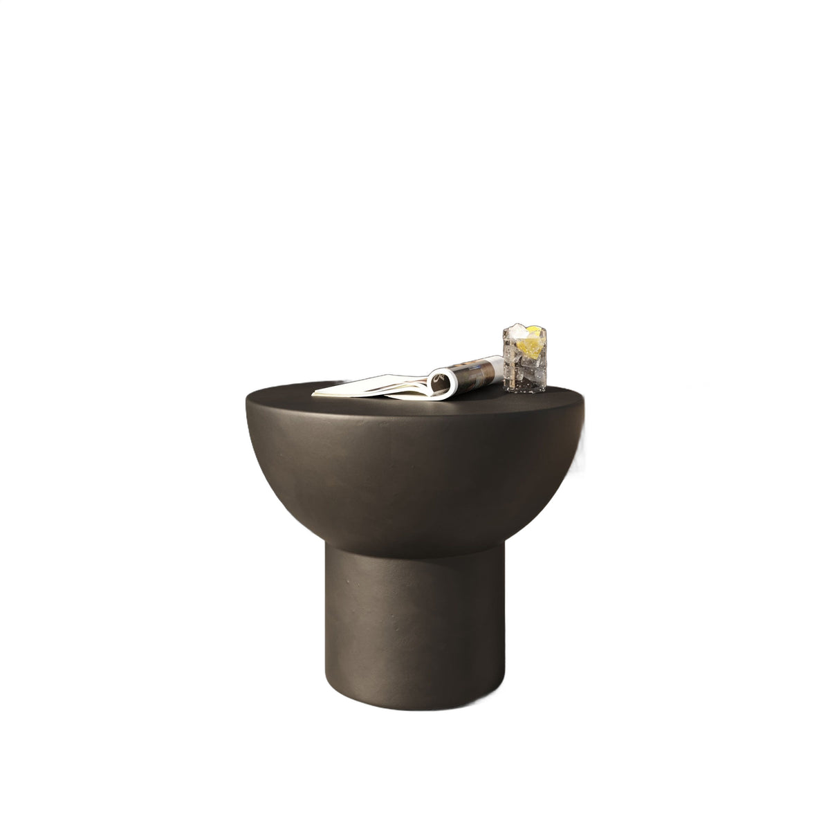 Fate - Modern Black Concrete End Table