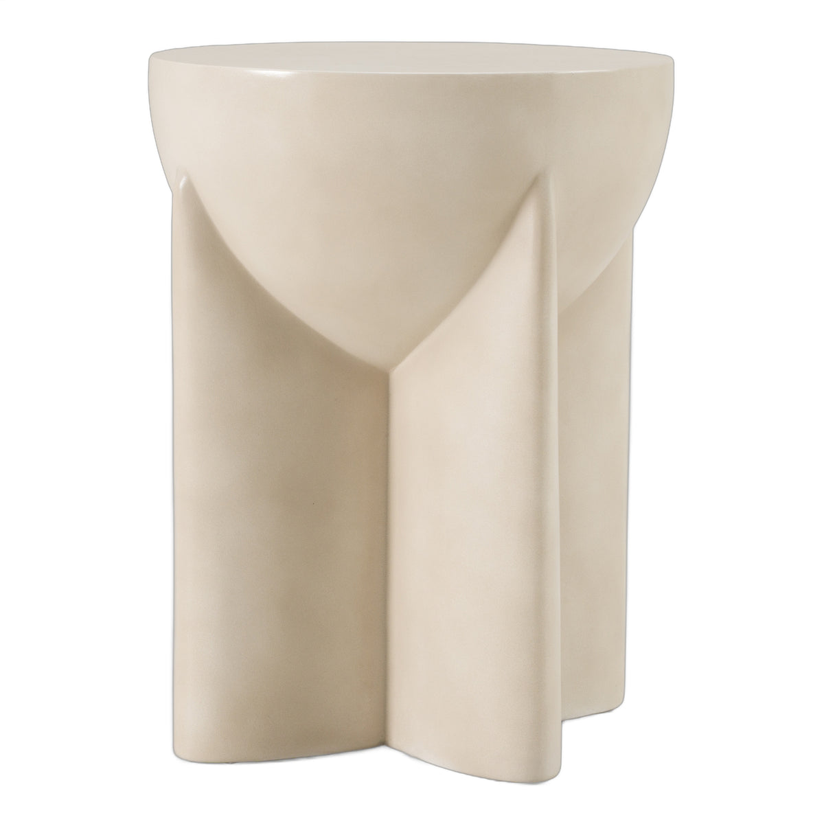 Elsa - Modern Oyster Concrete Round End Table