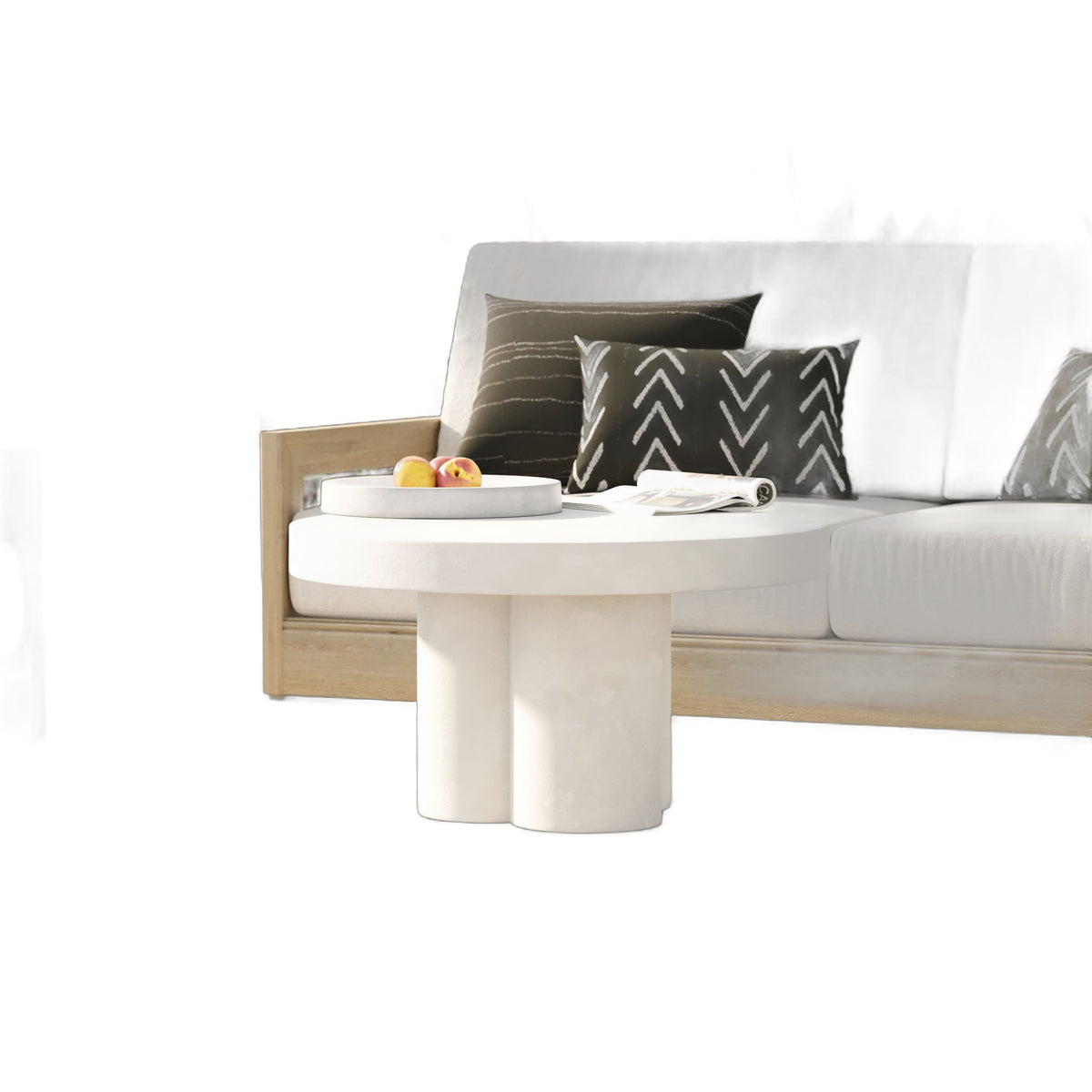 Bruni - Modern White Concrete Coffee Table