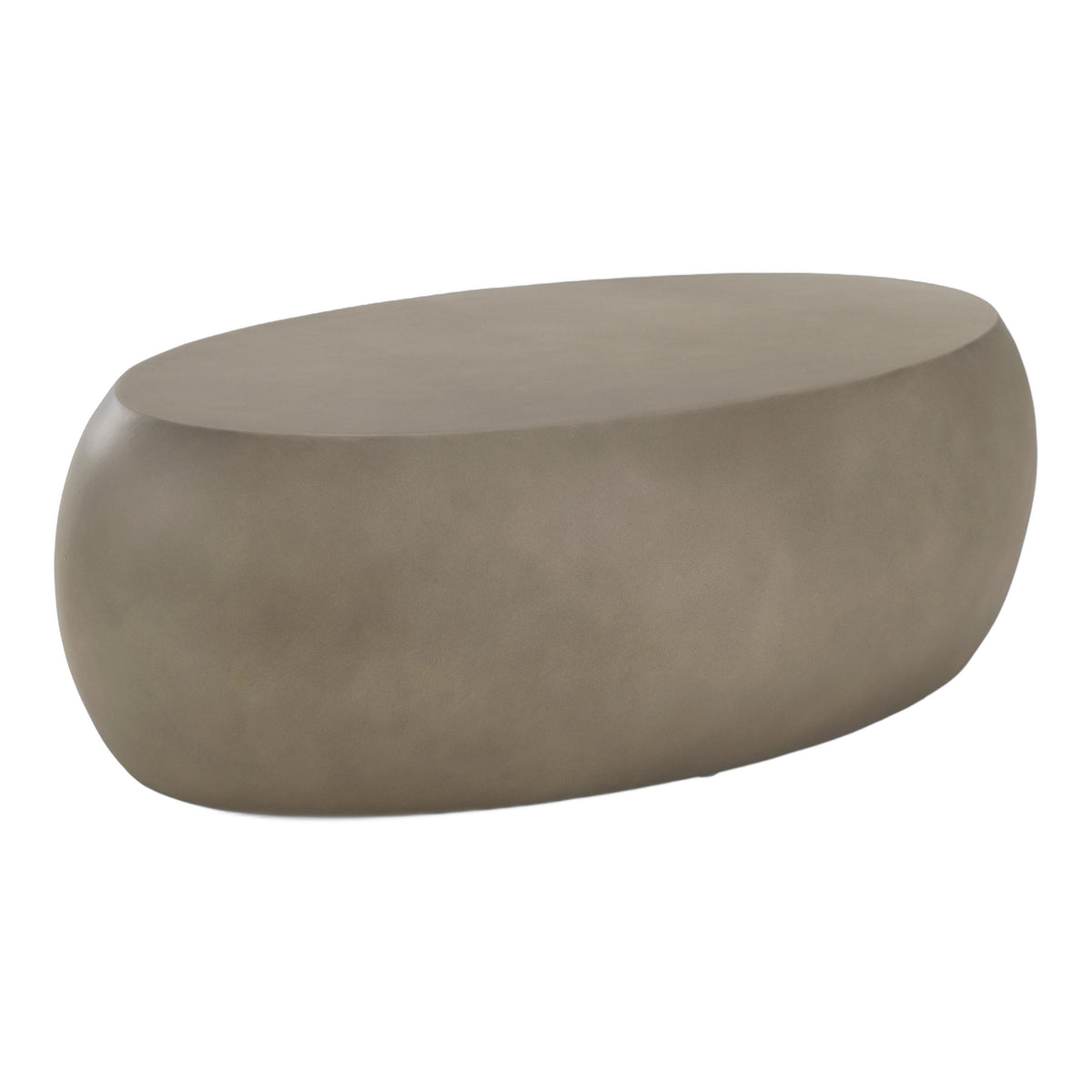 Denny - Modern Grey Fiberform Oval Coffee Table