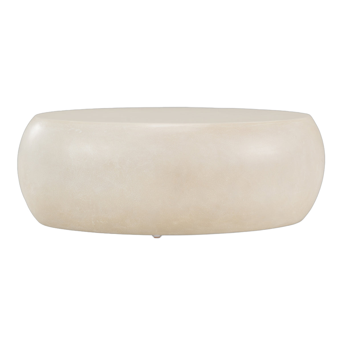 Denny - Modern Beige Fiberform Oval Coffee Table