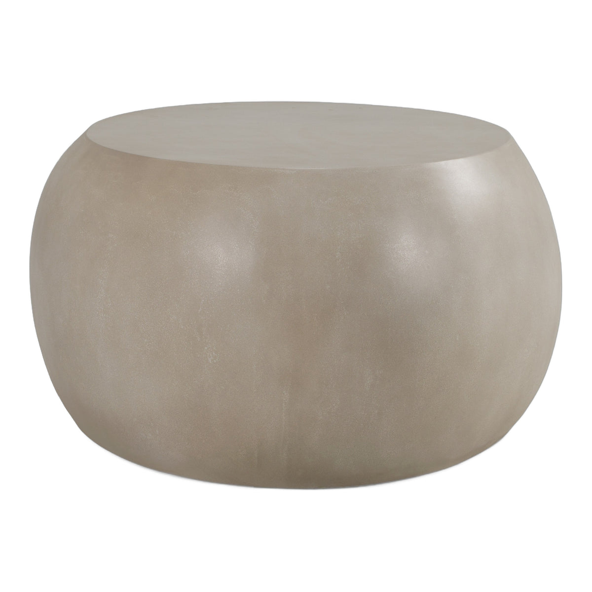 Denny - Modern Beige Concrete Oval Coffee Table