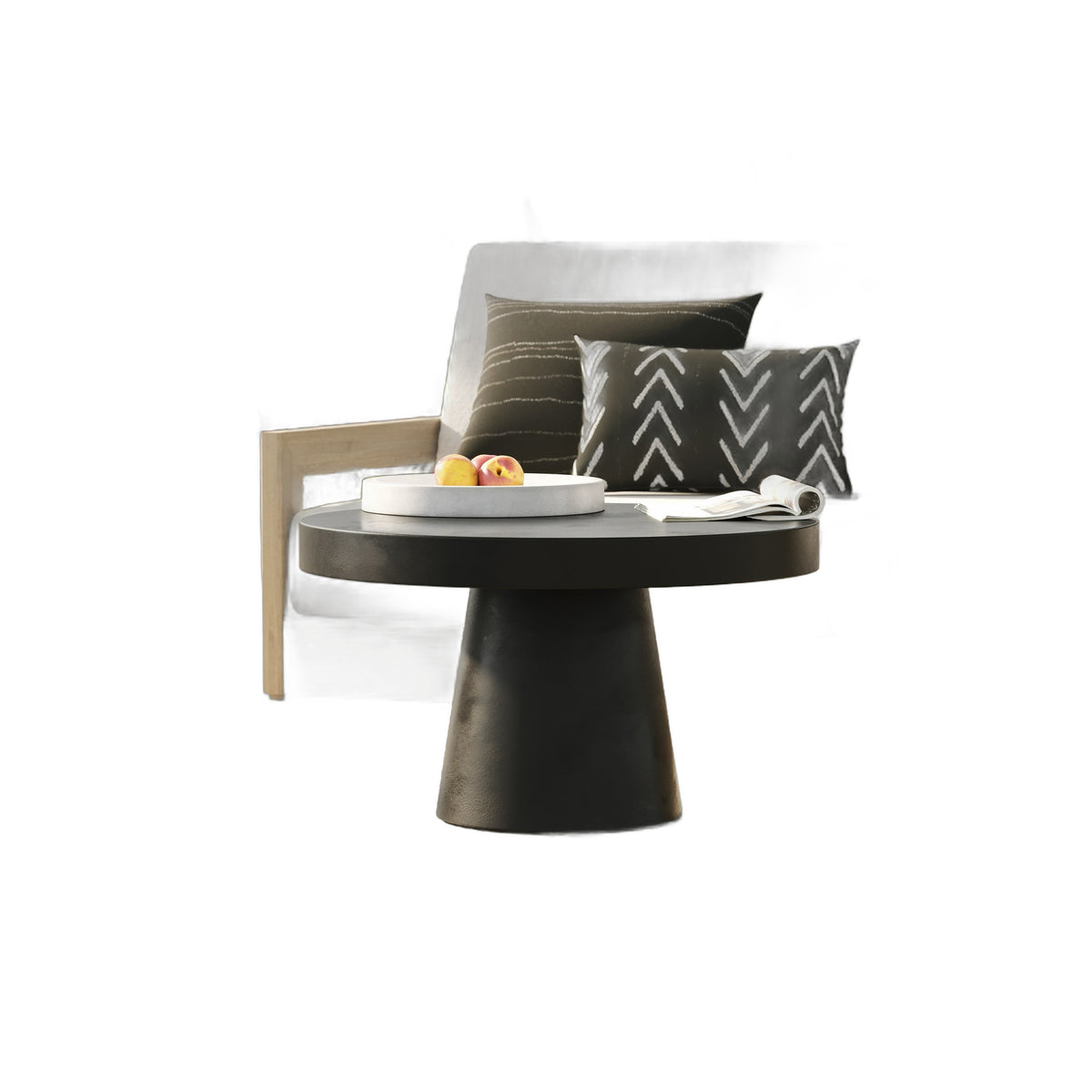 Desoto - Modern Black Concrete Round Coffee Table