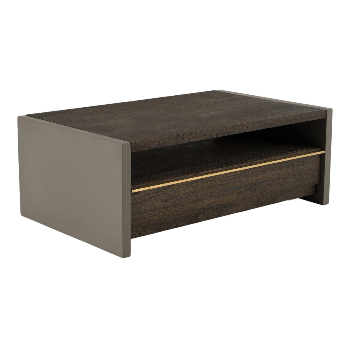 June - Modern Dark Grey Concrete & Walnut Coffee Table