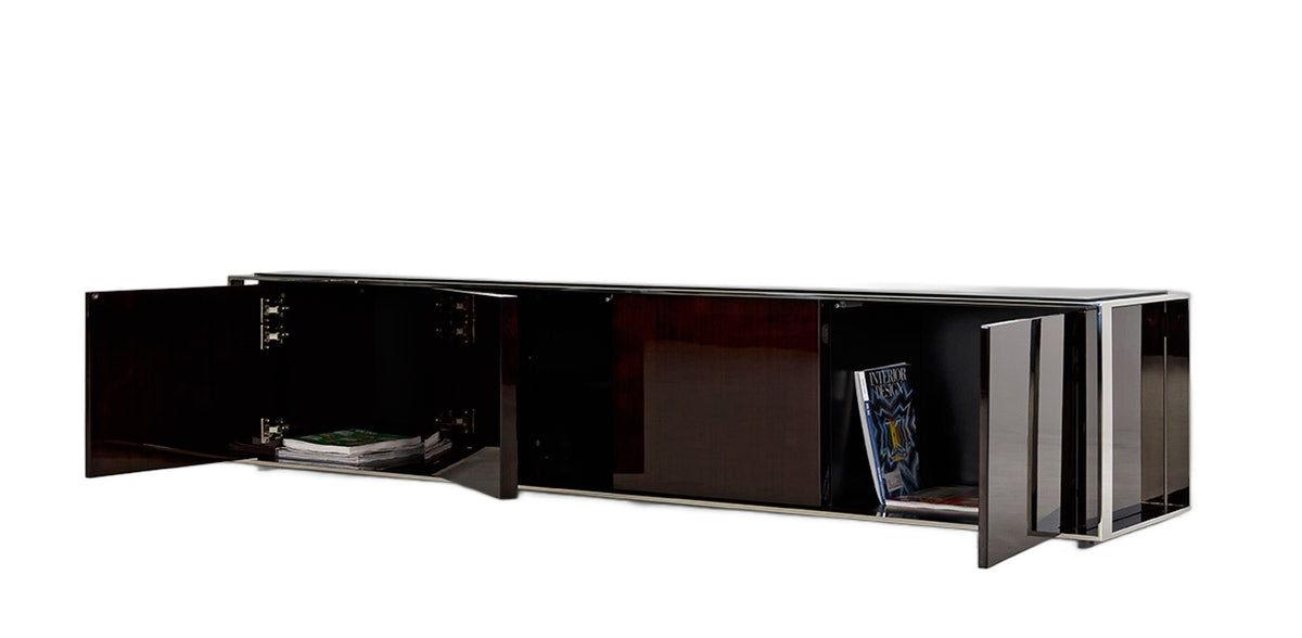 Noble Modern Ebony Lacquer TV Entertainment Center