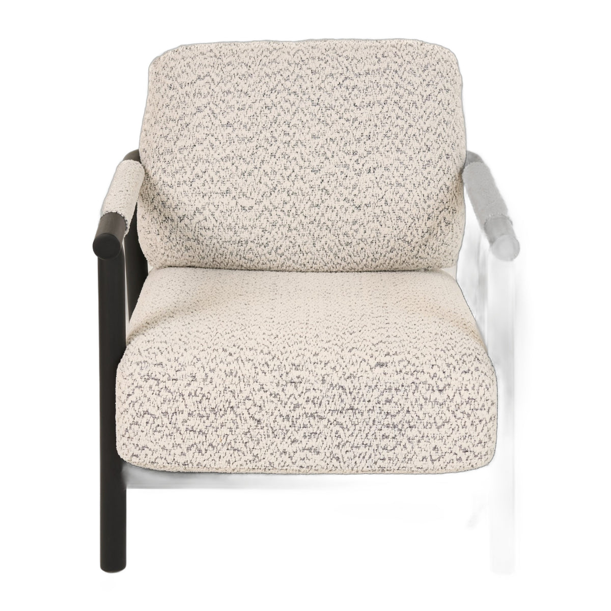 Balko - Modern Grey Fabric + Black Accent Chair