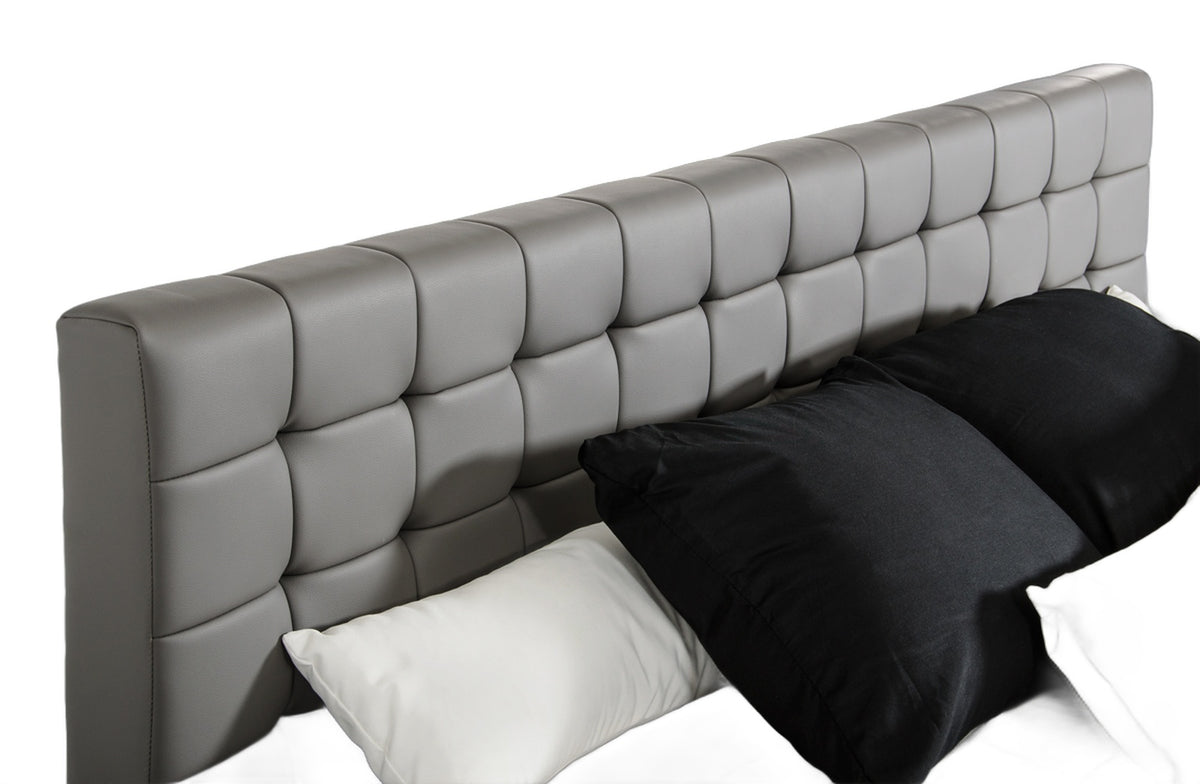 Gemma Modern Grey Leatherette Bed