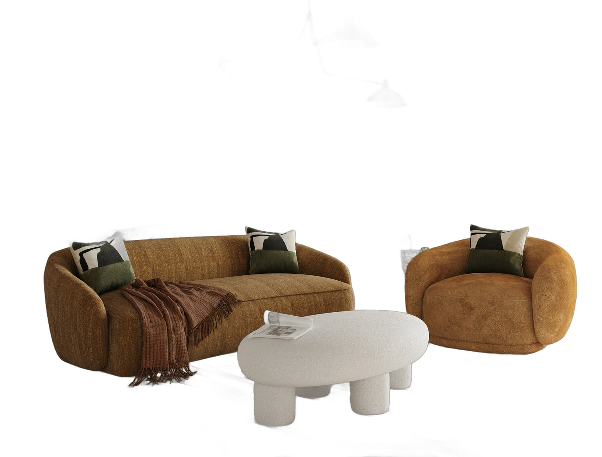 Norris - Modern Mustard Fabric Sofa