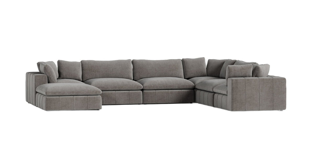 Vicki - Modern Grey Fabric Modular Sectional Sofa-7-Piece Sectional