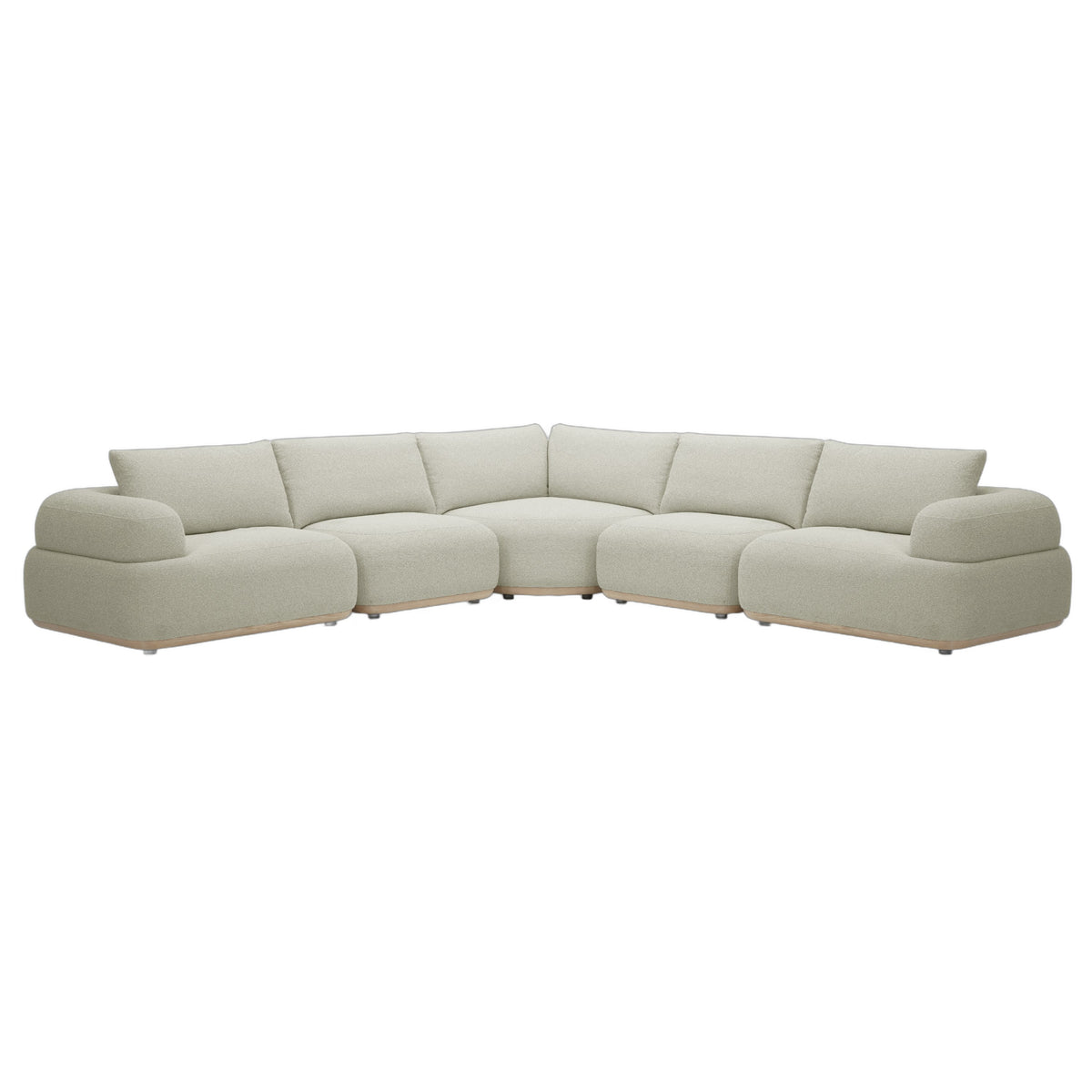 Evans - Contemporary Off-White Fabric Modular Sectional Sofa-5-Piece Sectional
