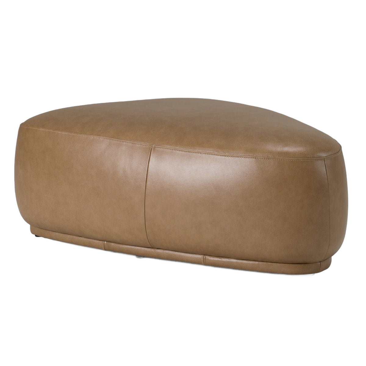 Kinsey - Modern Tan Leather Large River Rock Ottoman
