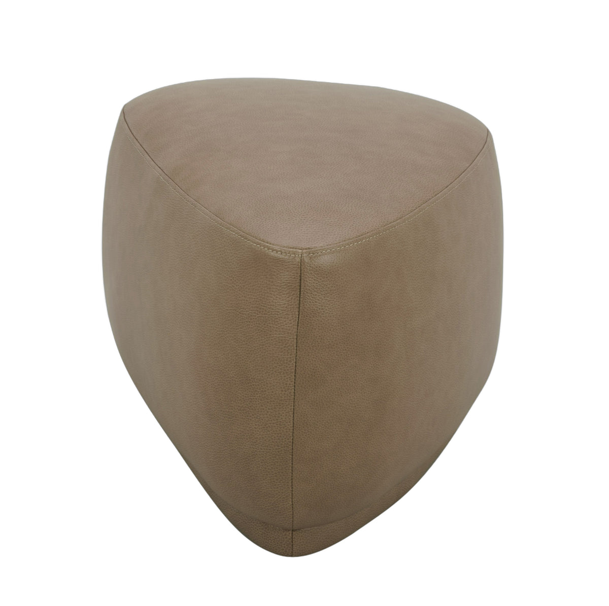 Kinsey - Modern Tan Leather Small River Rock Ottoman