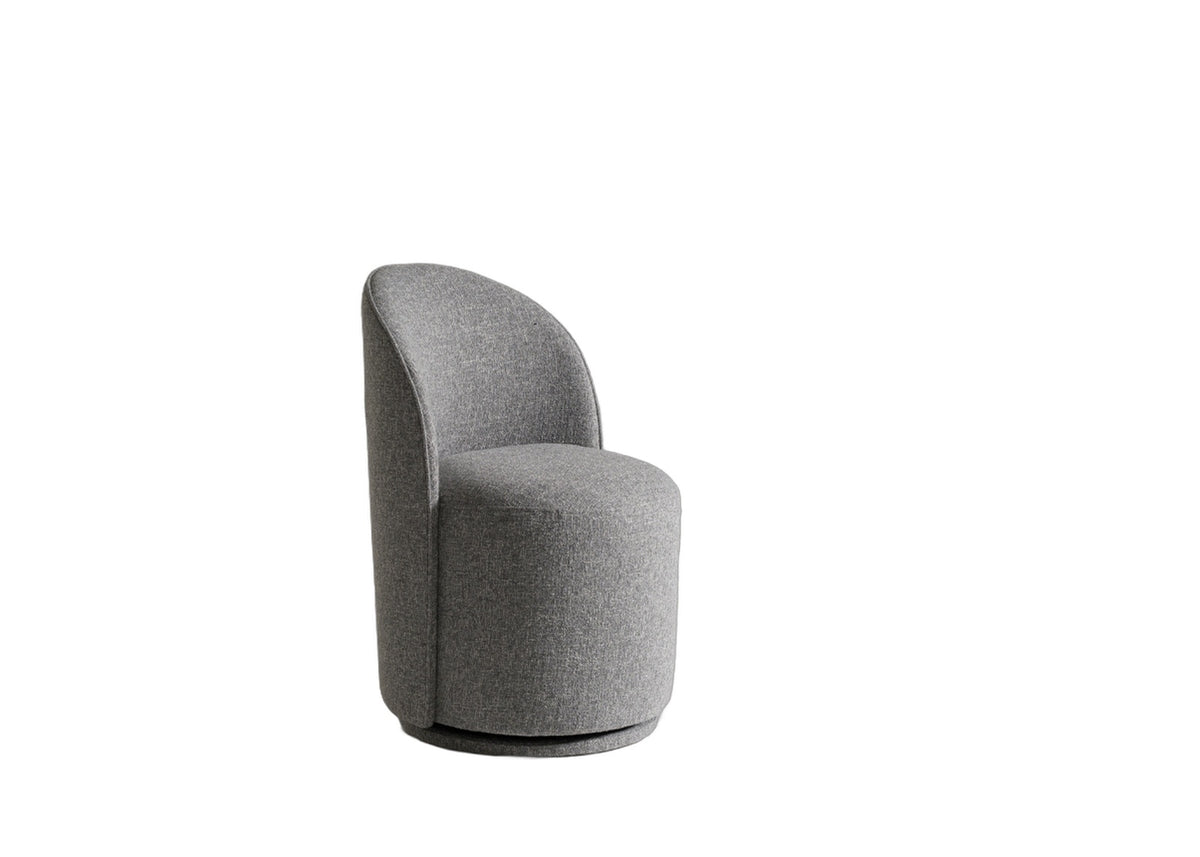 Correa - Modern Grey Fabric Swivel Dining Chair