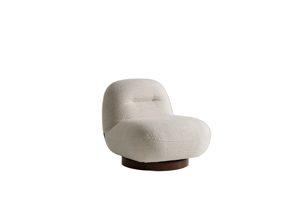 Renee - Modern Cream Fabric Swivel Chair