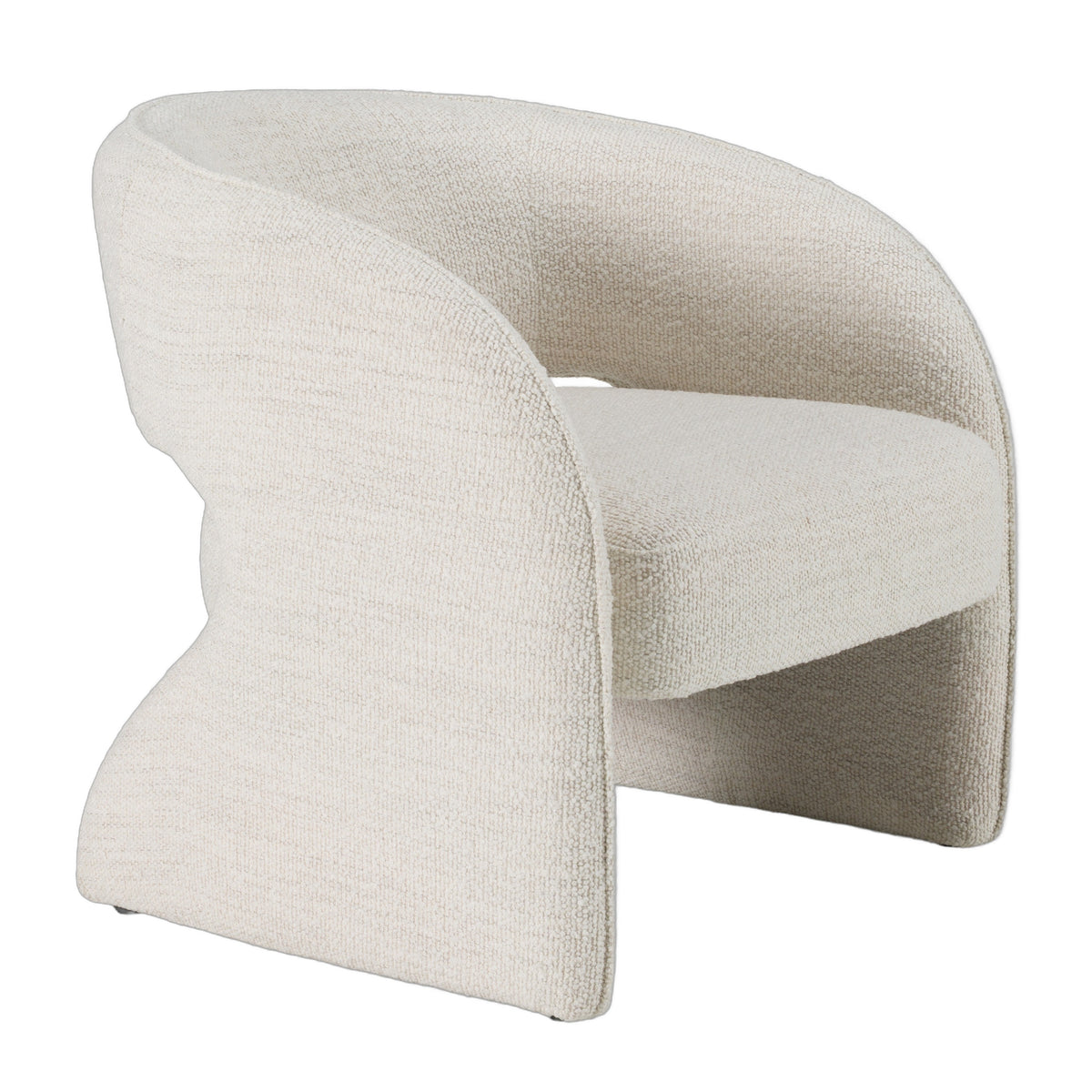 Luby - Modern Cream Fabric Accent Chair