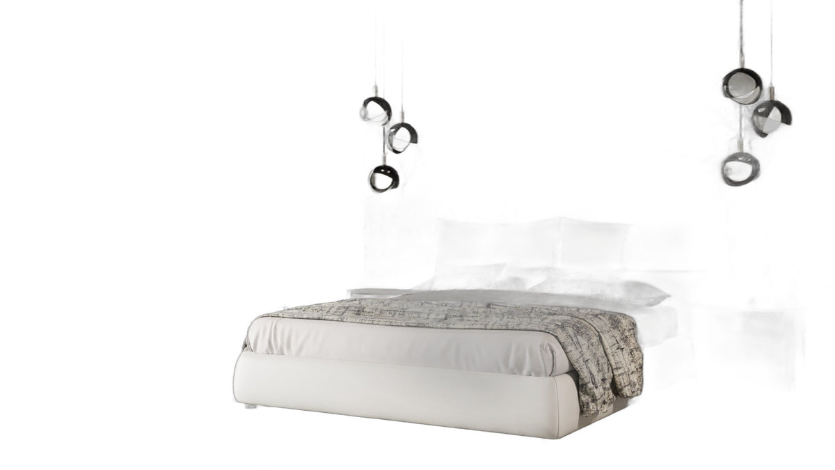 Patrick - Modern White Leather Bed