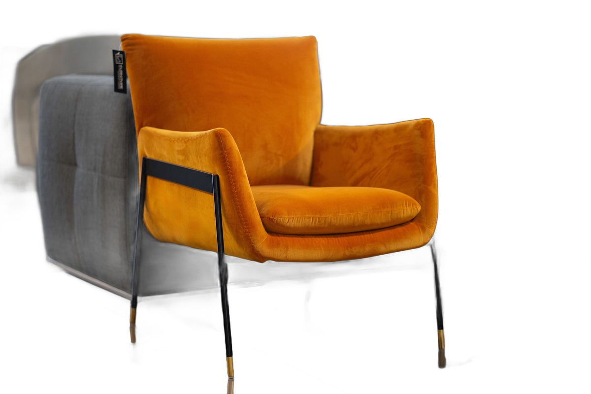 Joseph Modern Orange Fabric Accent Chair