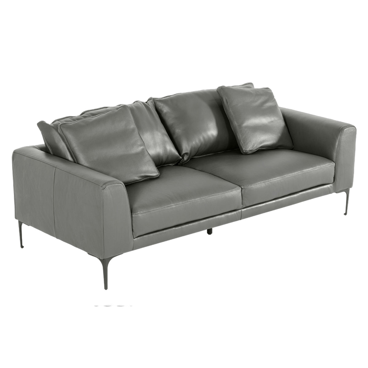 Jacoba - Modern Dark Grey Leather Sofa