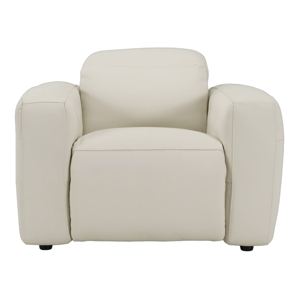 Jessop - Modern Off-White Leather Recliner Chair