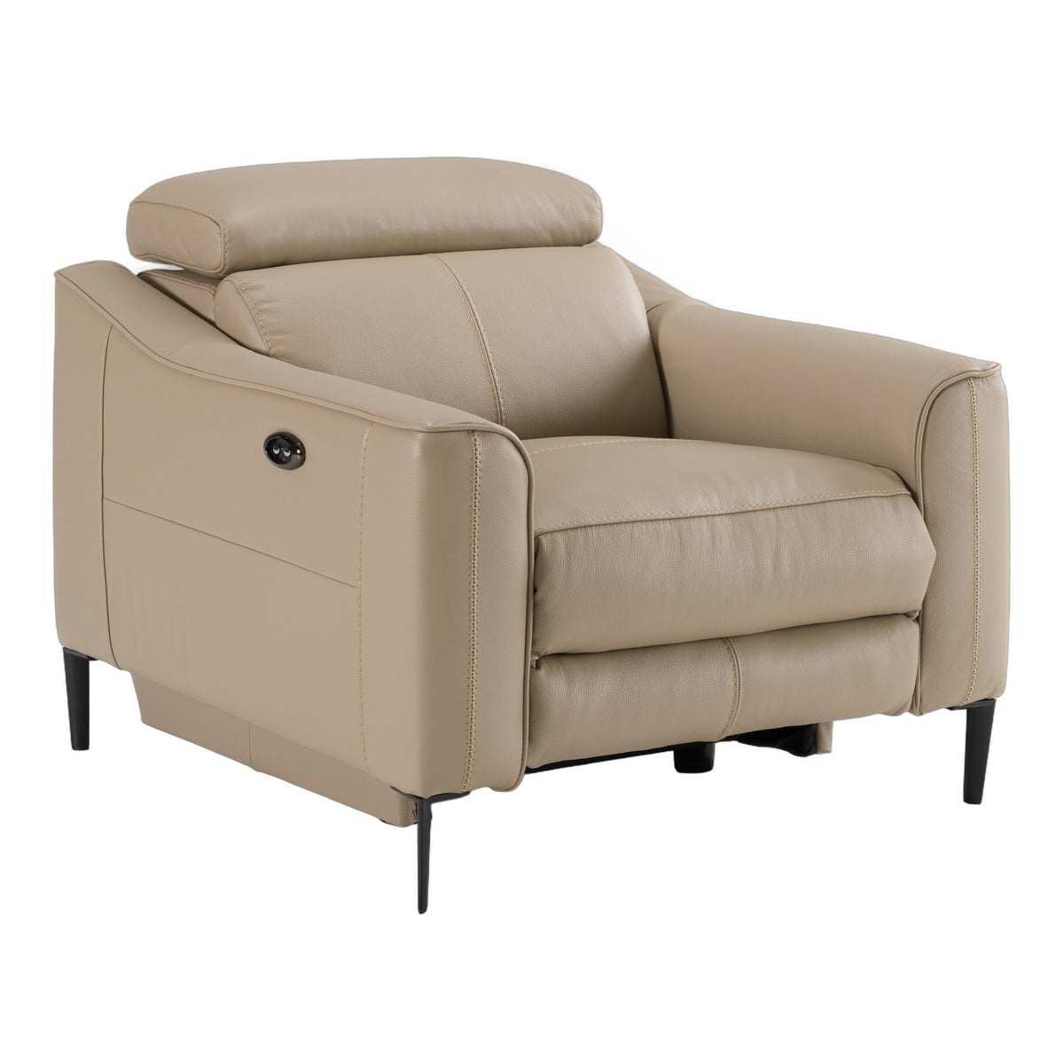 Eden - Modern Taupe Leather Recliner Chair