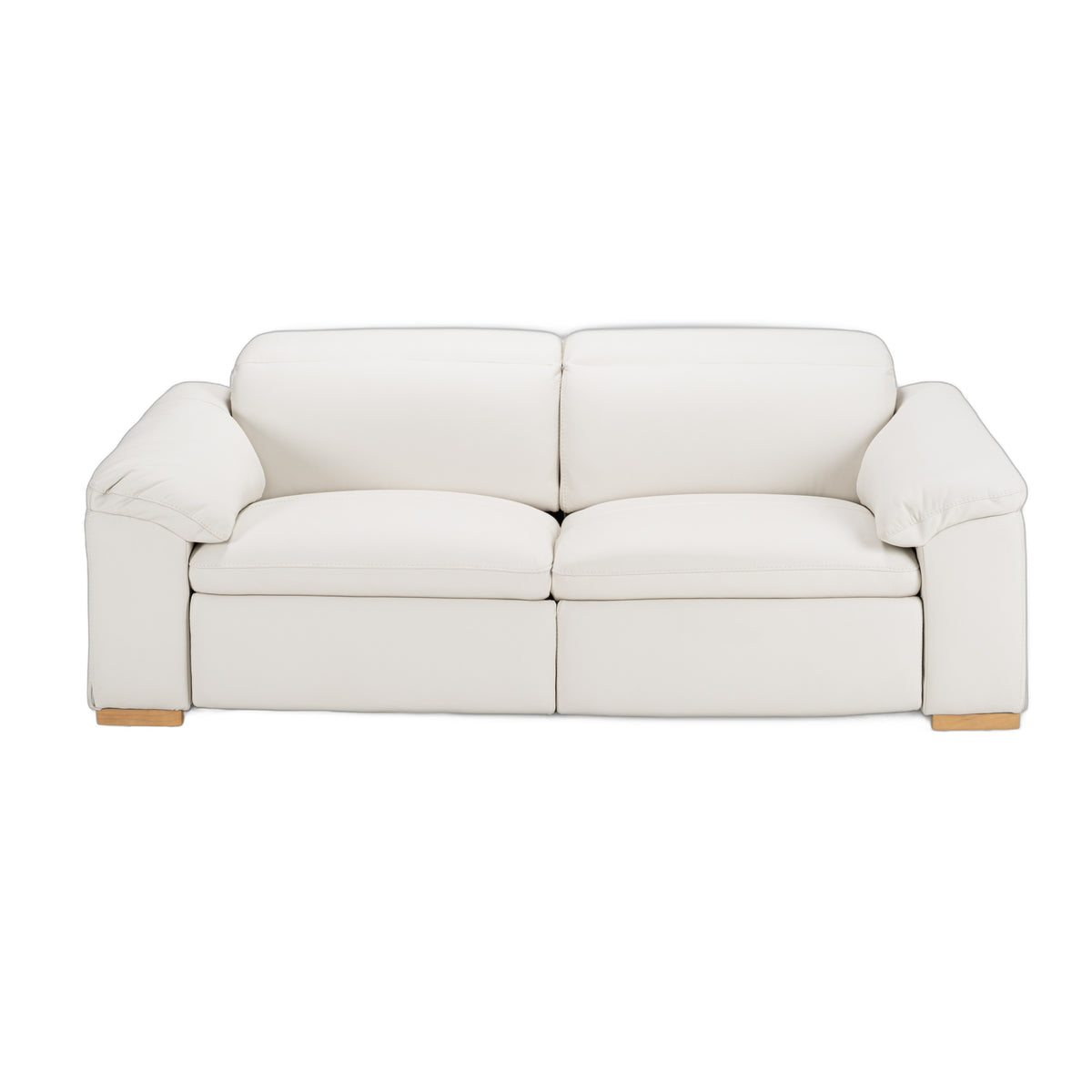 Gregory - Modern Off-White Leather Sofa w/ 2 Recliners