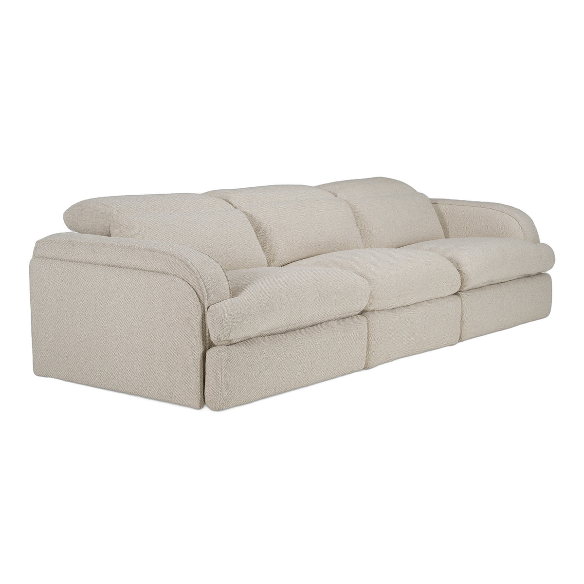 Ambler - Modern Off-White Fabric Sofa w/ 2 Power Recliners
