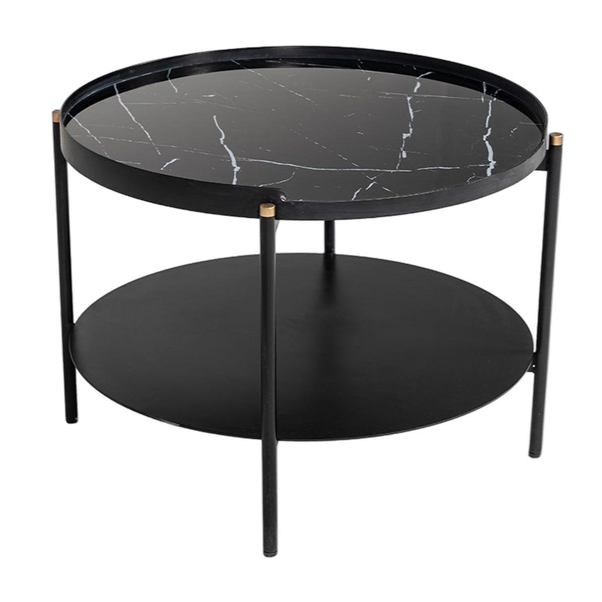 Randal Modern Round Black Metal Coffee Table