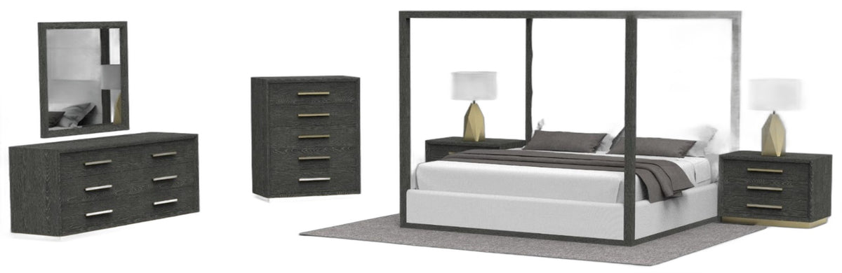 Manhattan- Contemporary Grey and Gold Dresser